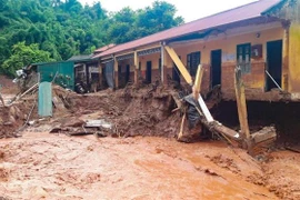 Mưa lũ gây thiệt hại tại Trường Tiểu học Nậm Nhừ, huyện Nậm Pồ, Điện Biên. (Ảnh: Xuân Tư/TTXVN)