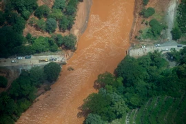 Cảnh ngập lụt tại Izabal, Guatemala ngày 6/8. (Nguồn: THX/TTXVN)