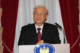 Tổng Bí thư Nguyễn Phú Trọng tại Dinh thự Thủ tướng ở Thủ đô Tokyo. (Ảnh: Trí Dũng/TTXVN)