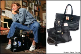 Nữ diễn viên Jane Birkin và mẫu túi xách mang tên mình.