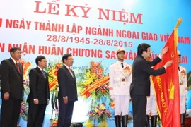 Lễ kỷ niệm 70 năm ngày thành lập ngành Ngoại giao Việt Nam. (Ảnh: Thống Nhất/TTXVN)