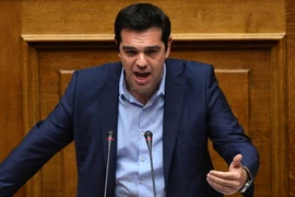 Thủ tướngHy Lạp Alexis Tsipras phát biểu tại một phiên họp Quốc hội. (Nguồn: AFP/TTXVN)