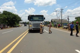 Hiện trường vụ tai nạn. (Ảnh: Đậu Tất Thành/TTXVN)