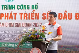 Chủ tịch Ủy ban Nhân dân tỉnh Đồng Tháp Phạm Thiện Nghĩa phát biểu. (Ảnh: Nhựt An/TTXVN)