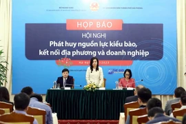 Quang cảnh buổi họp báo. (Ảnh: Phạm Kiên/TTXVN)