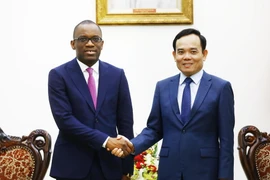 Phó Thủ tướng Trần Lưu Quang tiếp Bộ trưởng Ngoại giao Cộng hòa Benin Olushegun Adjadi Bakari. (Ảnh: Lâm Khánh/TTXVN)