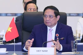 Thủ tướng Phạm Minh Chính dự Phiên bế mạc Hội nghị Cấp cao kỷ niệm 50 năm quan hệ ASEAN-Nhật Bản. (Ảnh: Dương Giang/TTXVN)