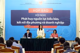 Quang cảnh buổi họp báo. (Ảnh: Phạm Kiên/TTXVN)