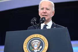 Tổng thống Mỹ Joe Biden phát biểu tại Washington, DC. (Ảnh: AFP/TTXVN)