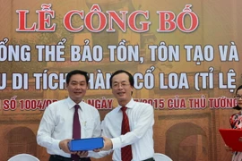 Lễ công bố Quy hoạch Di tích Thành Cổ Loa. (Ảnh: Mạnh Khánh/TTXVN)