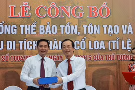Lễ công bố Quy hoạch Di tích Thành Cổ Loa. (Ảnh: Mạnh Khánh/TTXVN)