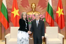 Chủ tịch Quốc hội Nguyễn Sinh Hùng tiếp Phó Tổng thống Cộng hòa Bulgaria Margarita Popova. (Ảnh: Nhan Sáng/TTXVN)
