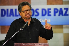 Trưởng đoàn đàm phán của FARC Ivan Marquez tại một cuộc họp báo ở thủ đô La Habana, Cuba ngày 23/. (Nguồn: AFP/TTXVN)