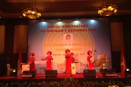 Biểu diễn văn nghệ trong Lễ kỷ niệm 70 năm Quốc khánh 2/9 tại Indonesia. (Ảnh: Đỗ Quyên/Vietnam+)