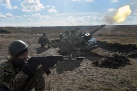 Binh sỹ Ukraine trong một cuộc tập trận. (Nguồn: AFP/TTXVN)