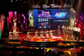 Tiết mục biểu diễn của Đài phát thanh truyền hình TP. Hồ Chí Minh. (Ảnh: Mạnh Linh/TTXVN)