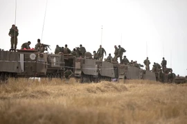 Binh sỹ Israel trong cuộc tập trận gần khu vực biên giới Israel - Gaza ngày 7/6. (Nguồn: AFP/TTXVN)