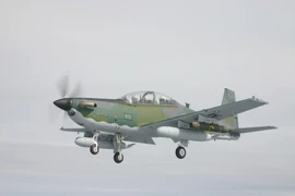 Máy bay phản lực luyện tập KT-1 do Hàn Quốc sản xuất. (Nguồn: Yonhap/TTXVN)