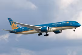 Chiếc máy bay Boeing 787-9 của Vietnam Airlines. (Ảnh: CTV/Vietnam+)