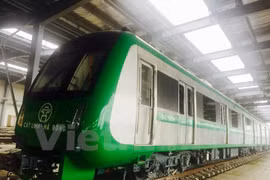 Đoàn tàu của tuyến đường sắt đô thị tuyến Cát Linh-Hà Đông. (Ảnh: Việt Hùng/Vietnam+)