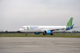 Máy bay của hãng hàng không Bamboo Airways. (Ảnh: Việt Hùng/Vietnam)