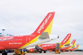 Máy bay của hãng hàng không Vietjet. (Ảnh: Mai Anh)