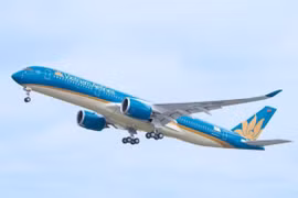 Máy bay Airbus A350 của hãng hàng không Vietnam Airlines. (Ảnh: Anh Tuấn)