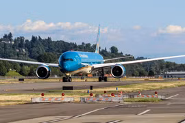Chiếc máy bay lớn nhất Việt Nam Boeing 787-10 sẽ đáp xuống sân bay Nội Bài vào tối 16/8. (Ảnh: VNA cung cấp)