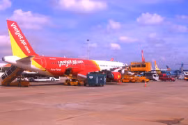 Máy bay của hãng hàng không Vietjet Air. (Ảnh: Việt Hùng/Vietnam+)