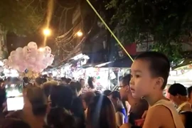  Đêm Trung Thu ở phố Hàng Mã. (Ảnh: Hùng Võ/Vietnam+)