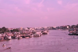 Một đoạn sông Hậu. (Nguồn: Vietnam+)