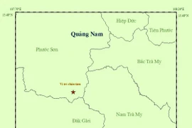 Bản đồ chấn tâm trận động đất. (Nguồn ảnh: Viện Vật lý địa cầu)