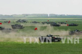 Xe tăng của quân đội Trung Quốc trong một cuộc tập trận. (Nguồn: THX/TTXVN)