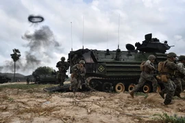 Binh sỹ Mỹ tham gia cuộc tập trận "Hổ mang Vàng" tại tỉnh Rayong, Thái Lan, ngày 28/2/2020. (Ảnh: AFP/ TTXVN)