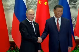 Chủ tịch Trung Quốc Tập Cận Bình và Tổng thống Nga Vladimir Putin. (Nguồn: Reuters)