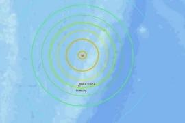 Vị trí xảy ra trận động đất. (Ảnh: USGS)