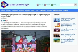 Bài viết với tiêu đề “Chiến thắng Điện Biên Phủ có ý nghĩa quan trọng đối với người dân Việt Nam và những người yêu chuộng hòa bình trên toàn thế giới” (ảnh chụp màn hình) phát ngày 7/5/2024 trên trang chủ của Thông tấn xã Campuchia (AKP). (Ảnh: TTXVN )phát 