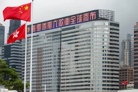 Tòa nhà trung tâm của Tập đoàn bất động sản Evergrande ở Hong Kong, Trung Quốc. (Ảnh: AFP/TTXVN)