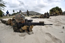 Binh sỹ Mỹ tham gia cuộc tập trận Hổ mang Vàng tại tỉnh Rayong, Thái Lan, ngày 28/2/2020. (Ảnh: AFP/TTXVN)