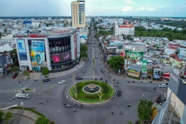 Điểm đầu của Dự án tại nút giao các đường Cách Mạng Tháng Tám-Hùng Vương, Nguyễn Trãi-Trần Phú thuộc quận Nình Kiều. (Ảnh: Thanh Liêm/TTXVN)