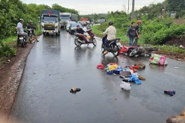 Hiện trường vụ tai nạn. (Ảnh: Đậu Tất Thành/TTXVN)