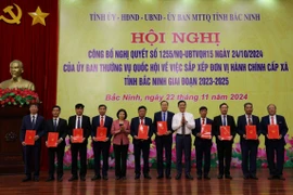 Chủ tịch UBND tỉnh Bắc Ninh Vương Quốc Tuấn phát biểu tại Hội nghị. (Ảnh: Thái Hùng/TTXVN)