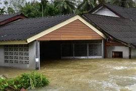 Cảnh ngập lụt sau những trận mưa lớn tại Narathiwat, Thái Lan. (Ảnh: Getty Images/TTXVN)