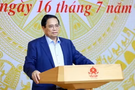 Thủ tướng Phạm Minh Chính phát biểu tại Hội nghị thúc đẩy đầu tư công năm 2024. (Ảnh: Dương Giang/TTXVN)
