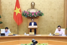 Thủ tướng Phạm Minh Chính chủ trì phiên họp Chính phủ thường kỳ tháng 3/2024 và Hội nghị Chính phủ với địa phương. (Ảnh: Dương Giang/TTXVN)