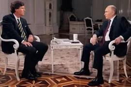 Cuộc phỏng vấn của nhà báo Mỹ Tucker Carlson với Tổng thống Nga Vladimir Putin. (Nguồn: Reuters)