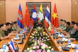 Quang cảnh buổi tiếp. (Ảnh: Dương Giang/TTXVN)