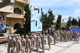 Binh sỹ Nga tại thành phố Aleppo, Syria ngày 9/5. (Ảnh: AFP/TTXVN)