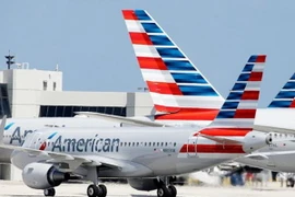 Một máy bay của Hãng hàng không American Airlines tại sân bay quốc tế Miami, Mỹ. (Nguồn: AP/ TTXVN)