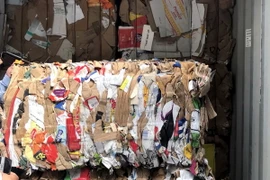 Hàng phế liệu nhập về cảng Cát Lái. (Ảnh: TTXVN phát)